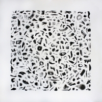 Mascara and pencil on Paper 36 x 36